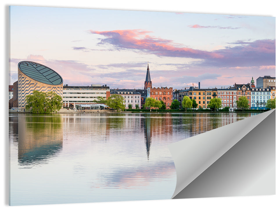 Copenhagen Lake at Sunset Wall Art