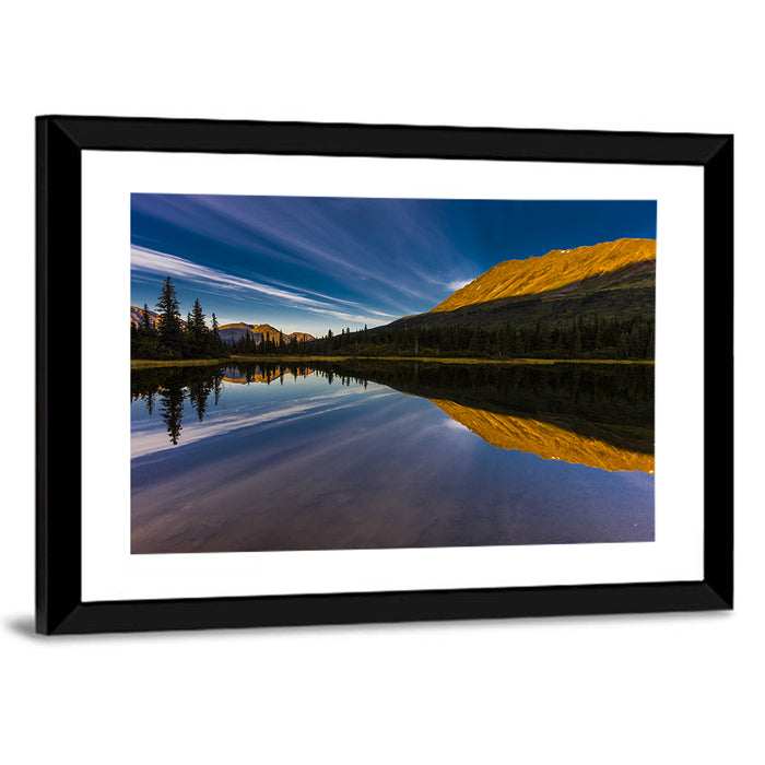 Rainbow Lake at Golden Hour Wall Art as a framed print
