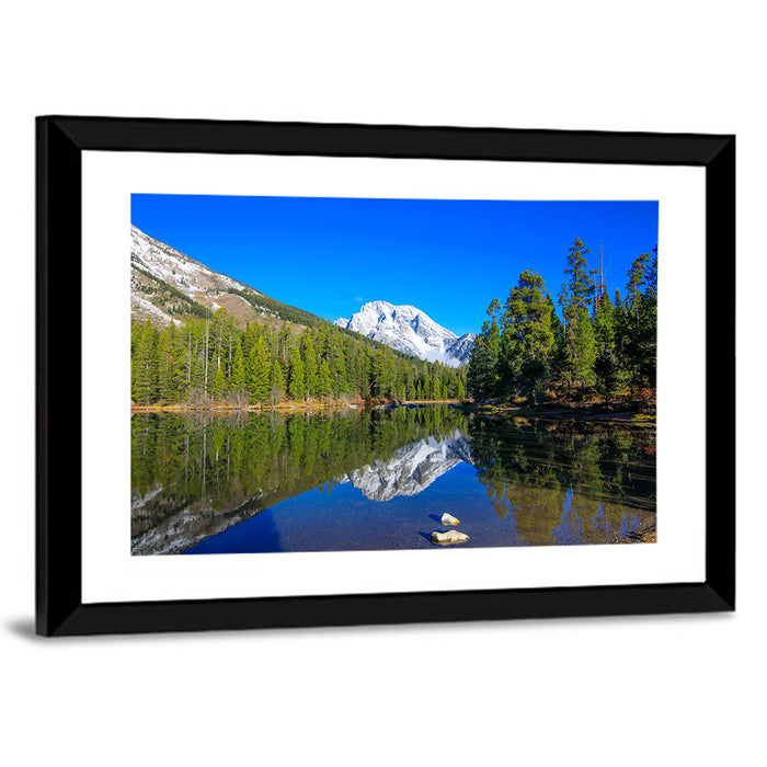 Grand Teton Reflection at Jenny Lake Wall Art as a framed print