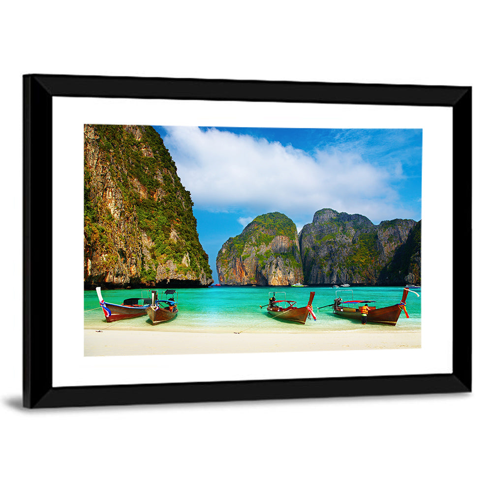Maya Bay Long-tail Boats Wall Art