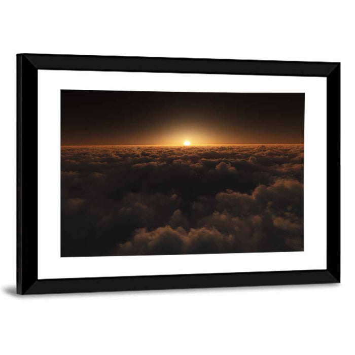 Sunset Over Cloud Sea Wall Art as a framed print