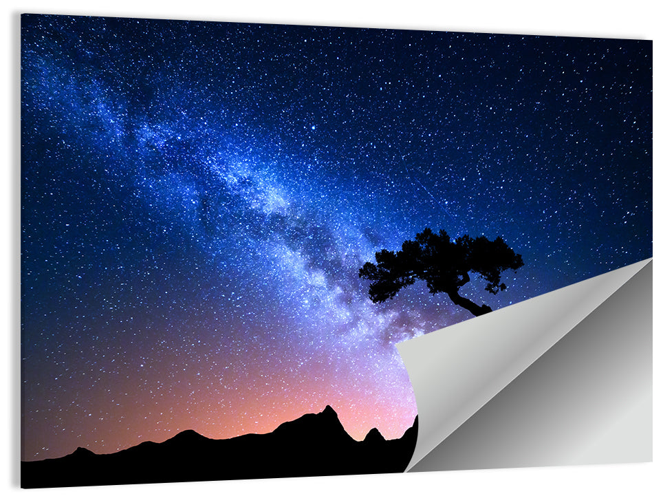 Milky Way Over Mountain Ridge Wall Art