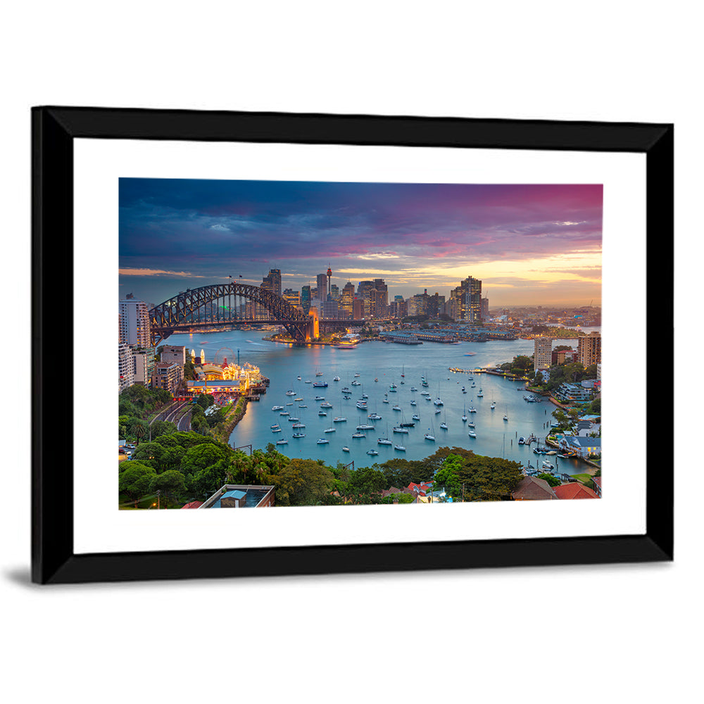 Sydney Harbour Sunset Wall Art
