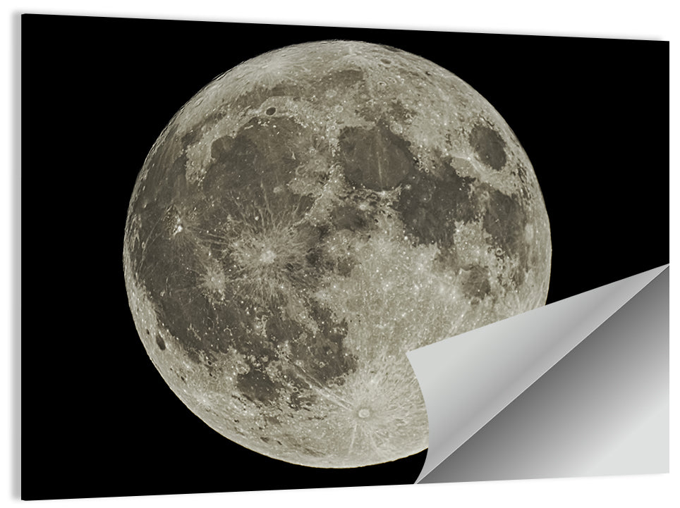 Full Moon with Tycho Rays Wall Art