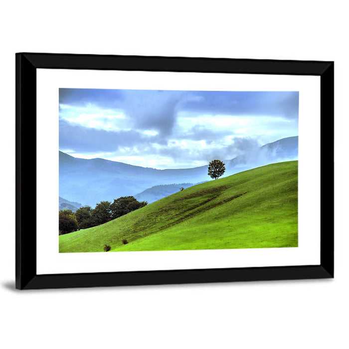 Talish Hillside with Lone Tree Wall Art as a framed print