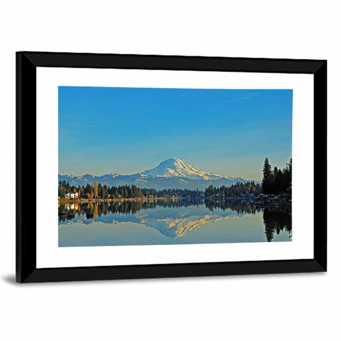 Lake Tapps Reflection Wall Art as a framed print