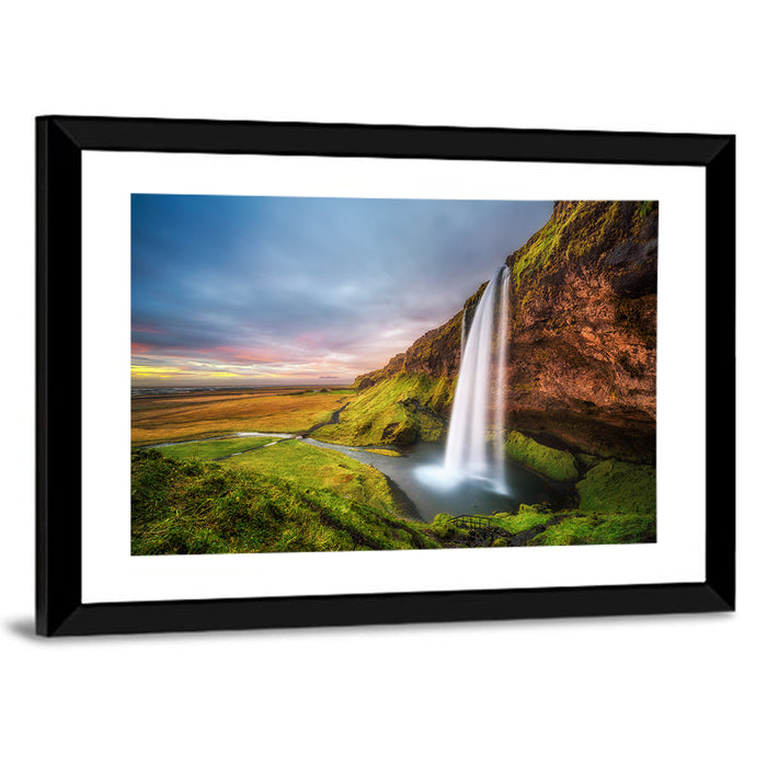 Seljalandsfoss Waterfall Wall Art as a framed print