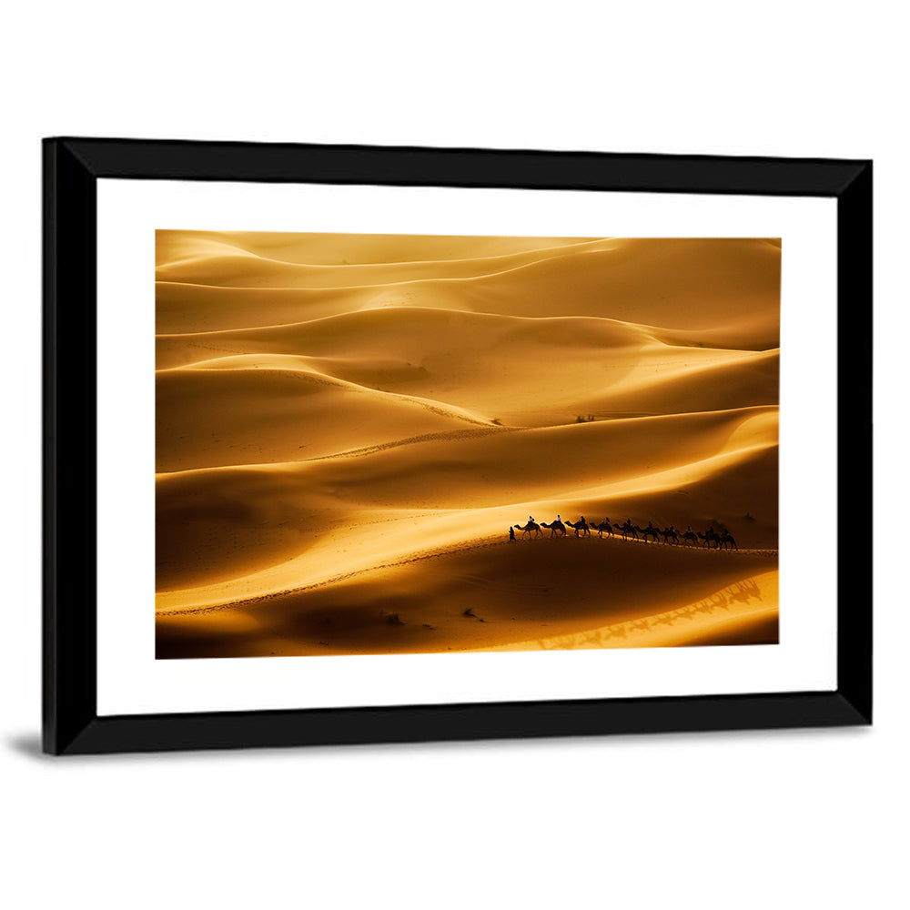 Golden Hour Camel Caravan Wall Art