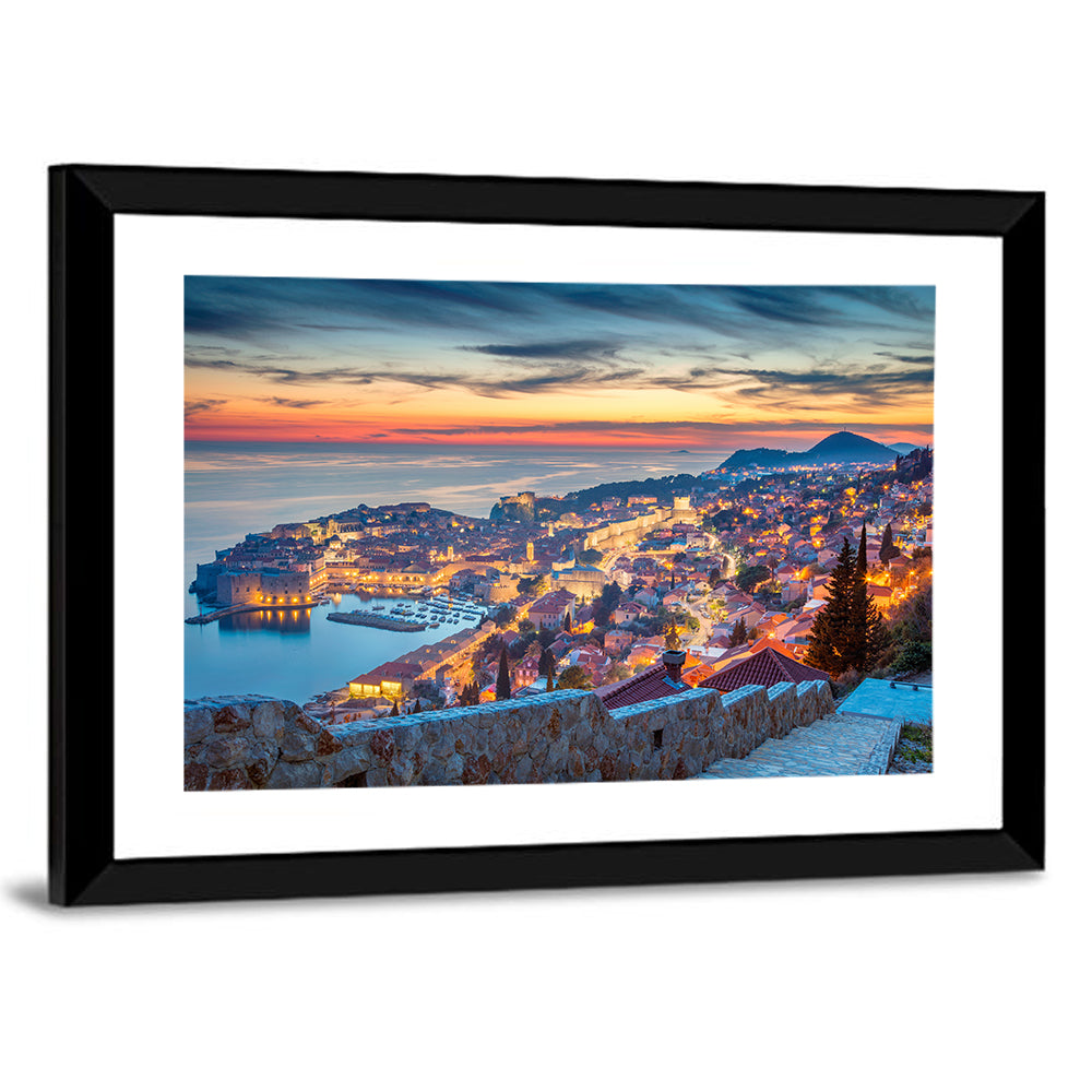 Old Town Dubrovnik at Dusk Wall Art