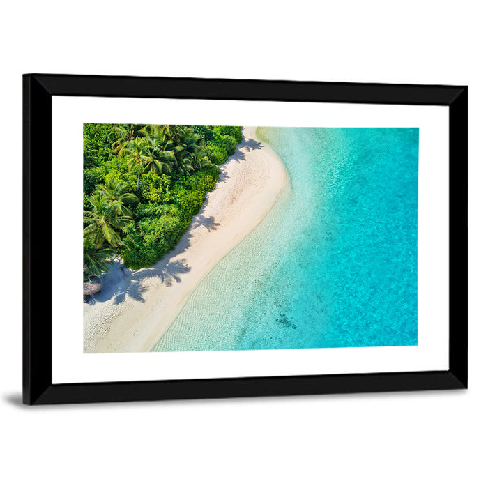 Secluded Tropical Beach Wall Art as a framed print
