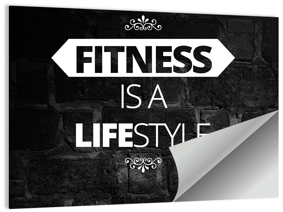 Fitness Is a Lifestyle Brick Quote Wall Art