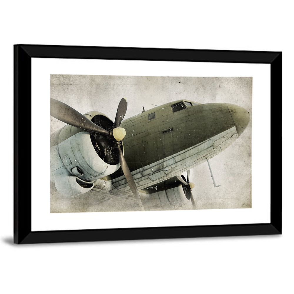 Old Propeller Airplane Wall Art