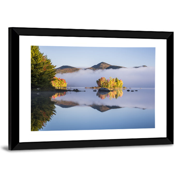 Autumn Morning at Chittenden Lake, Vermont Wall Art as a framed print