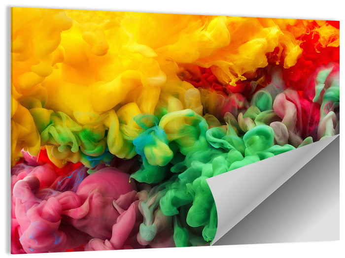 Vibrant Underwater Ink Cloud Abstract Wall Art as a poster print
