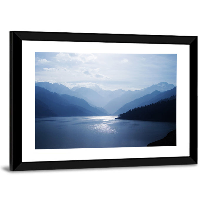 Xinjiang Lakeshore Serenity Wall Art as a framed print