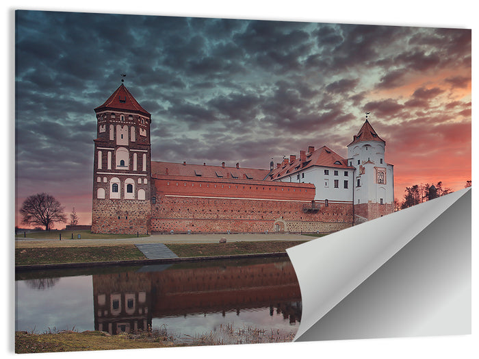 Mir Castle at Dusk Wall Art as a poster print