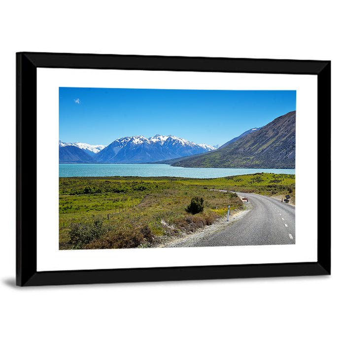 Winding Road at Lake Ohau Wall Art as a framed print
