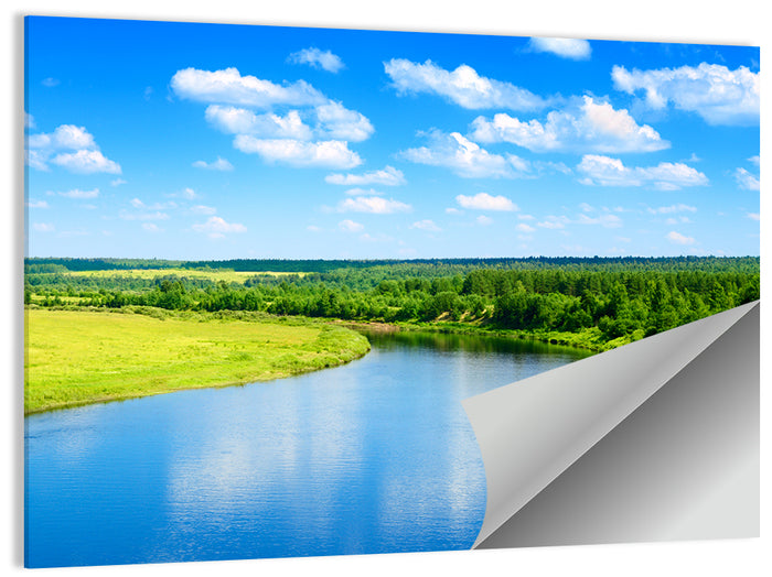 Blue River Meadow Wall Art as a poster print