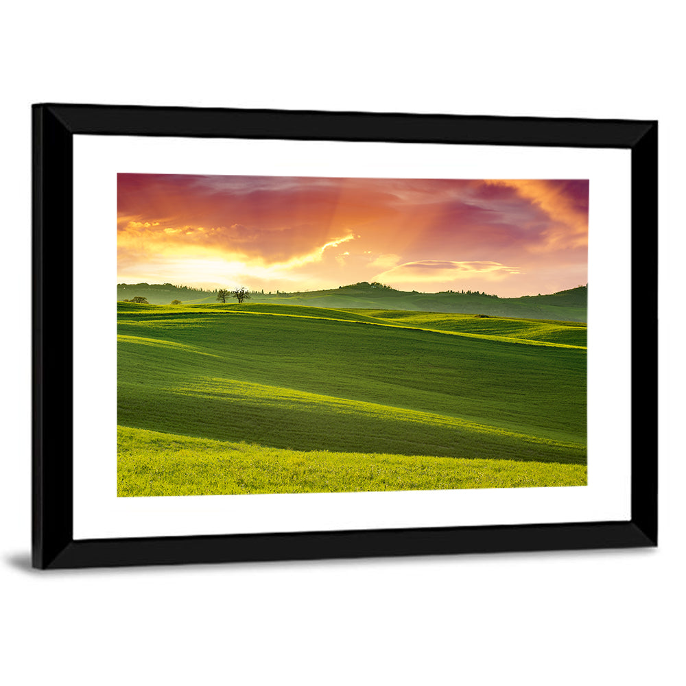 Tuscany Rolling Hills Sunset Wall Art