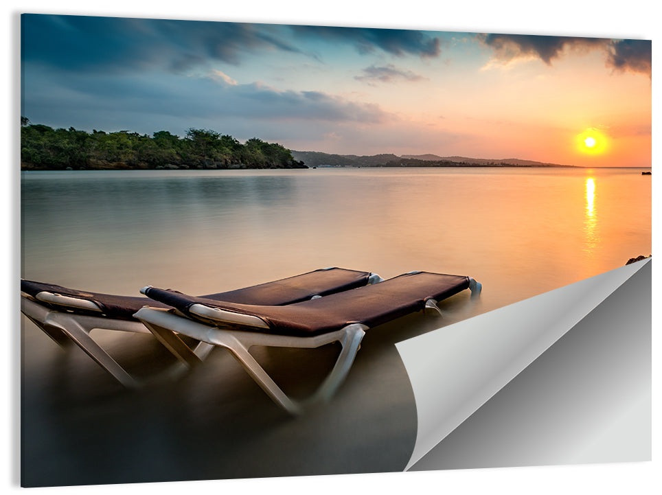 Beach Resort Sunset Wall Art