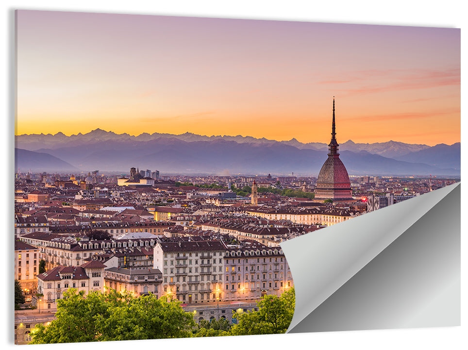 Turin Skyline at Golden Dusk Wall Art