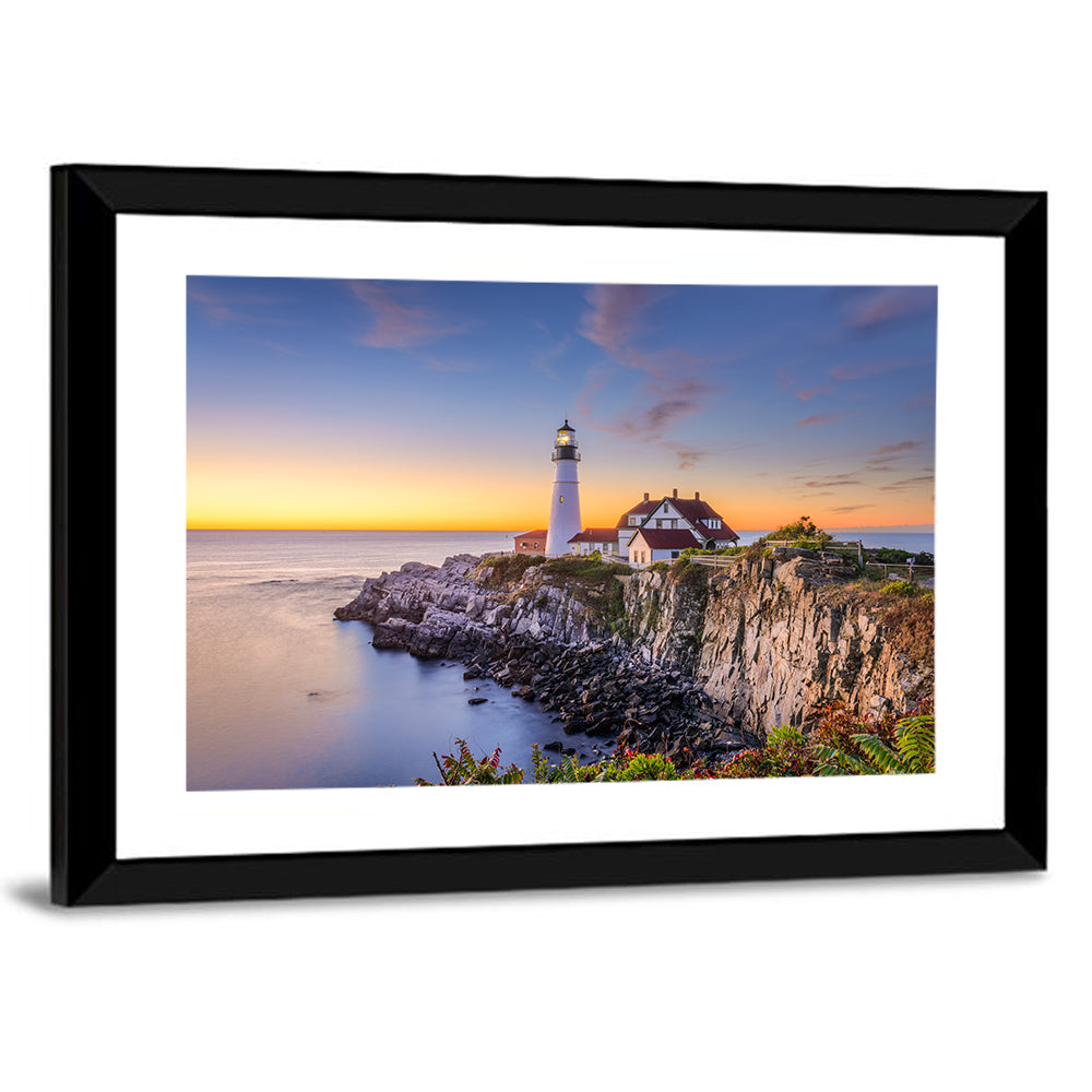 Portland Head Light at Dusk Wall Art