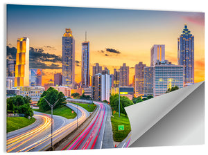 Atlanta City Skyline Wall Art