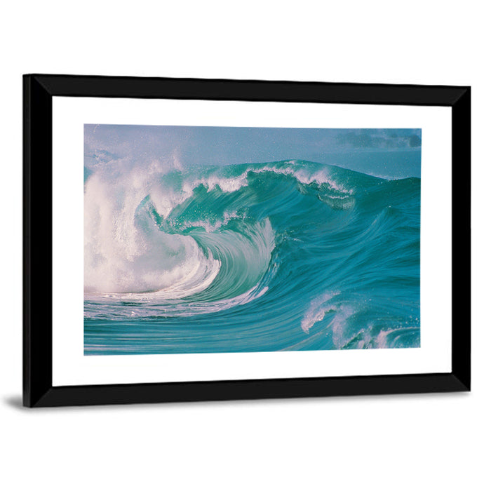 Breaking Barrel Wave Wall Art as a framed print