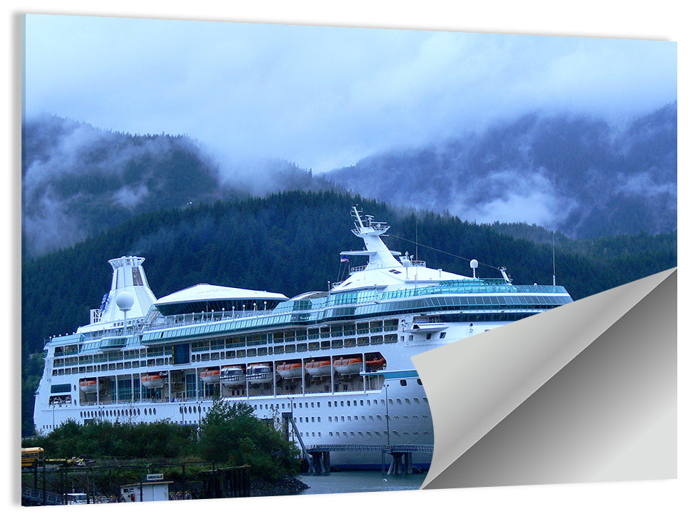 Misty Docked Cruise Ship Wall Art