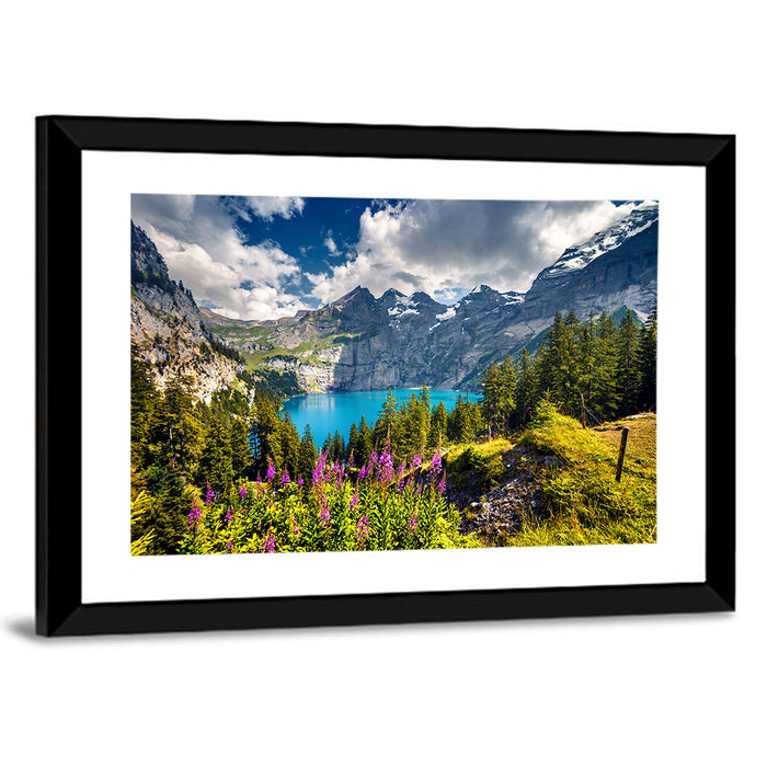 Oeschinensee Summer Landscape Wall Art as a framed print