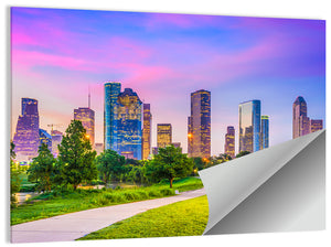 Houston City Skyline Wall Art