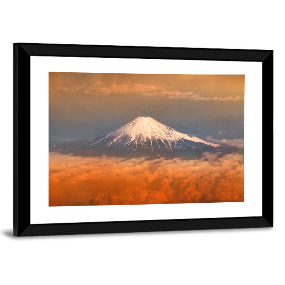 Snow-capped Mount Fuji at Sunset Wall Art