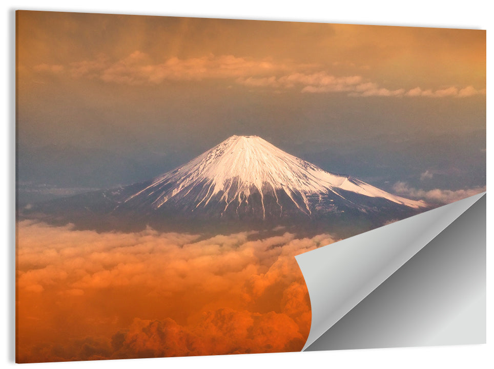 Snow-capped Mount Fuji at Sunset Wall Art