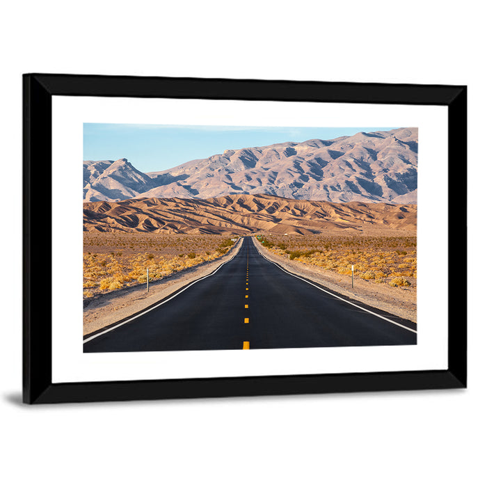 Death Valley Desert Road Wall Art as a framed print