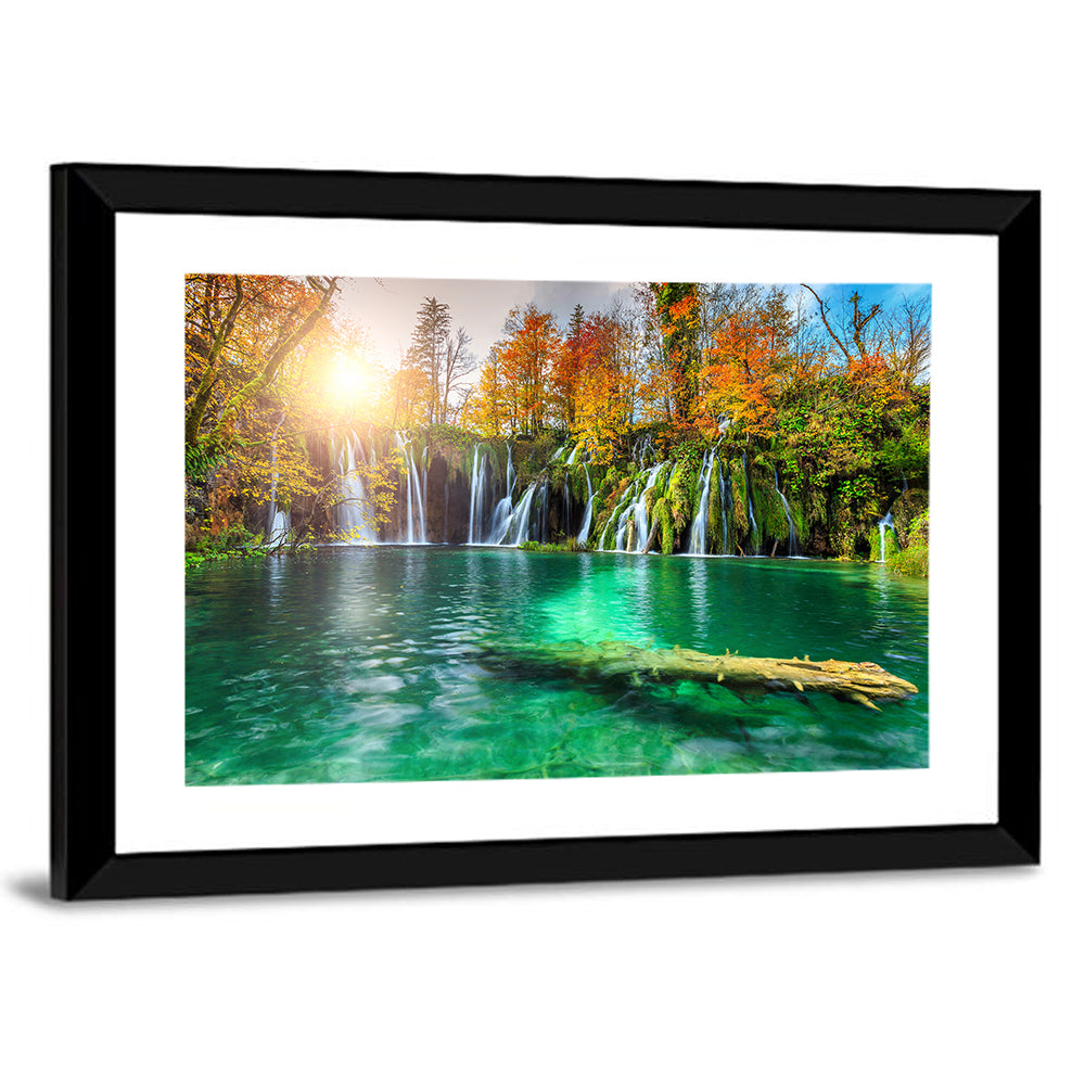 Autumn Waterfalls at Plitvice Lakes Wall Art