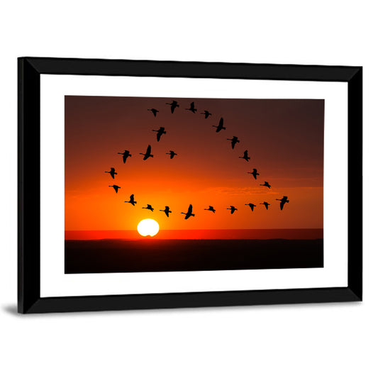 Flock Of Love Birds Wall Art
