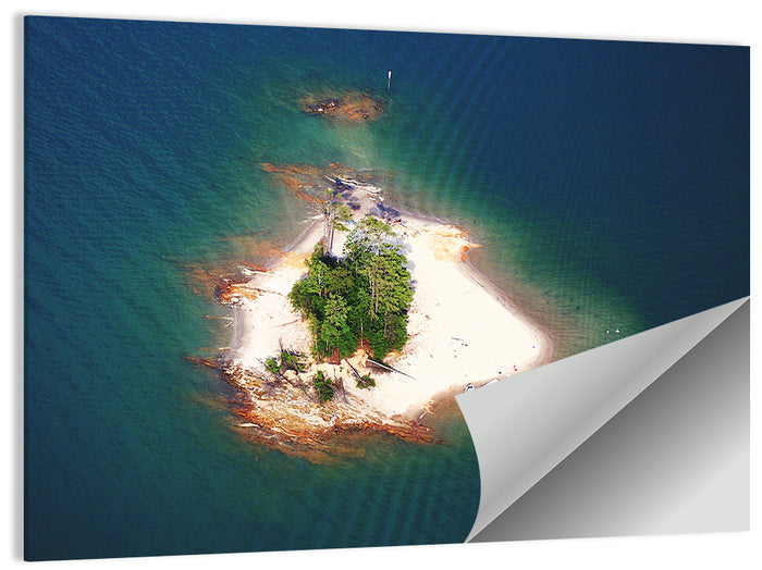 Lake Lanier Island Aerial View Wall Art as a poster print