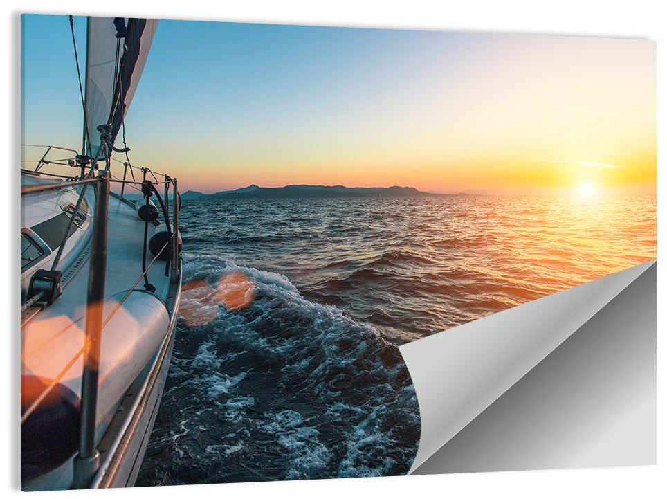 Sunset Sail from Deck Wall Art