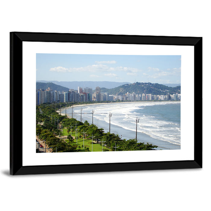 Santos Beach Promenade Wall Art as a framed print
