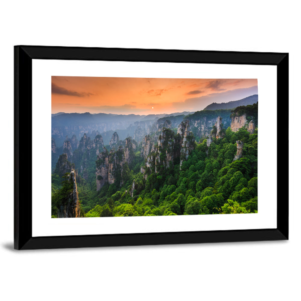 Zhangjiajie Forest at Sunset Wall Art