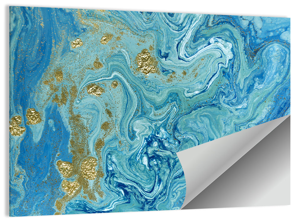 Blue Marble Streams Wall Art