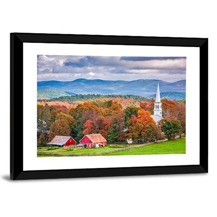 Peacham Autumn Pasture Wall Art as a framed print