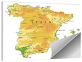 Spain Topographic Relief Map Wall Art