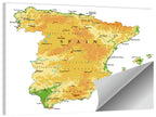 Spain Topographic Relief Map Wall Art