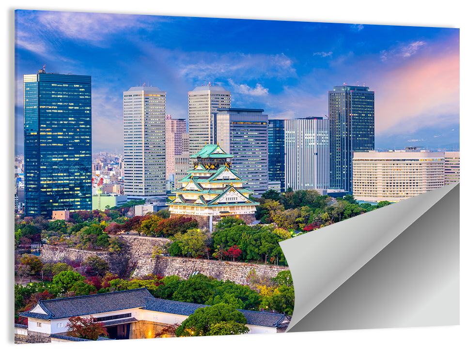 Osaka City Skyline Wall Art