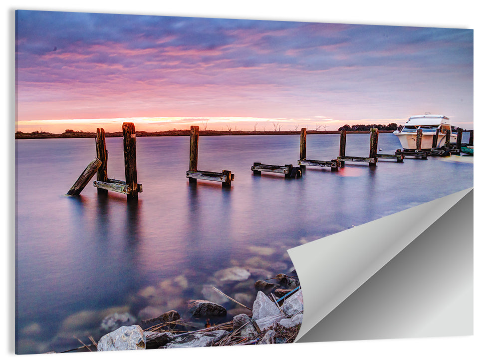 Bayou Lafourche Dock Sunrise Wall Art