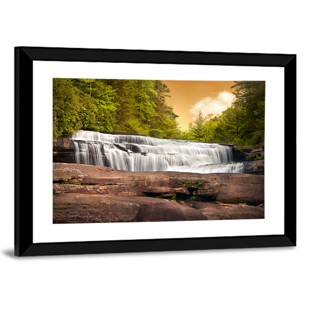Blue Ridge Waterfall at Golden Hour Wall Art
