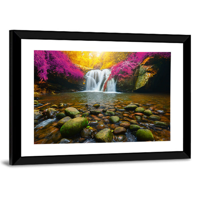 Phu Soi Dao Waterfall at Dusk Wall Art as a framed print