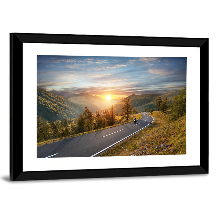 Alpine Highway at Golden Hour Wall Art as a framed print