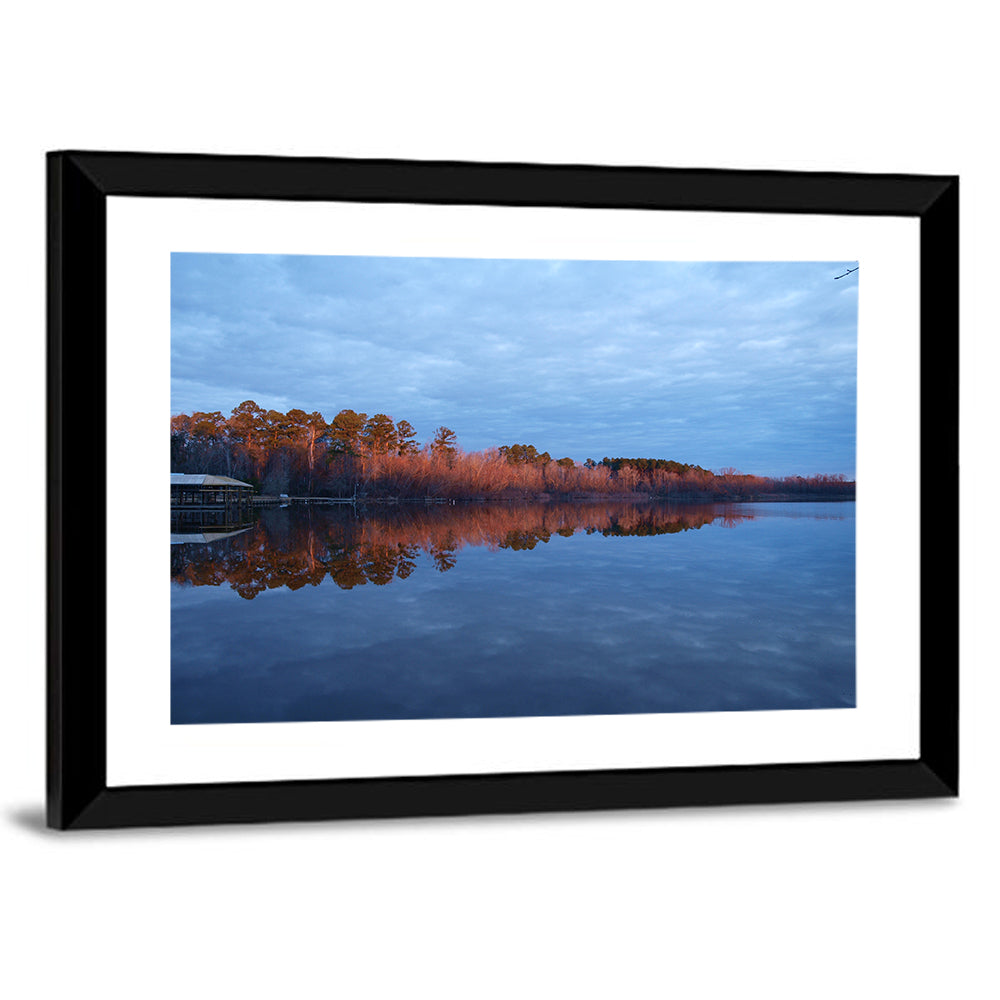 Lake Livingston Pier at Golden Hour Wall Art